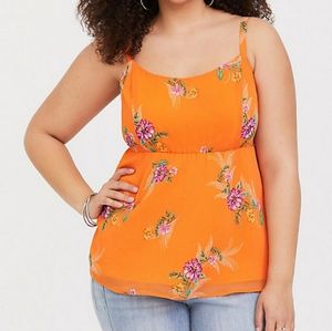 Torrid Orange Babydoll Tank